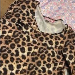 Leopard print scrub top